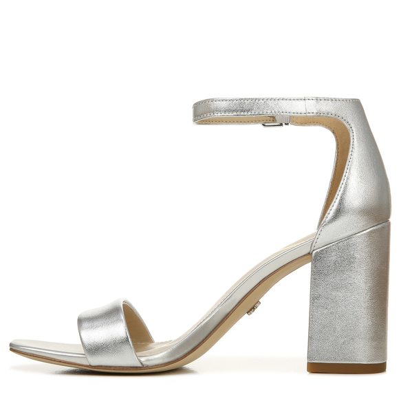 silver daniella block heel